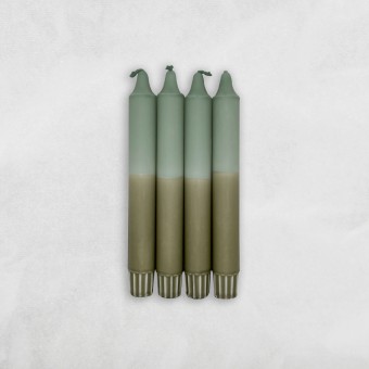 DIP DYE DESIGN KERZEN . Eucalyptus x Martini Olive . 4er Set . MINGMING