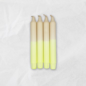 DIP DYE DESIGN KERZEN . Milkshake x Pale Lime . 4er Set . MINGMING