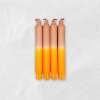 DIP DYE DESIGN KERZEN . Blush x Bright Orange . 4er Set . MINGMING