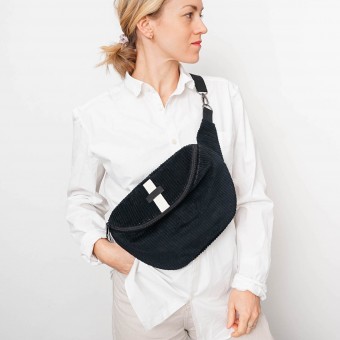 MULINU - Bauchtasche | Hipbag HENNES M/L Breitcord Schwarz