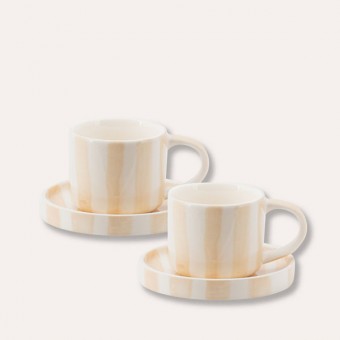 Magazin Minori - Espresso Stripes - boho beige (2er Set - 4 Teile)
