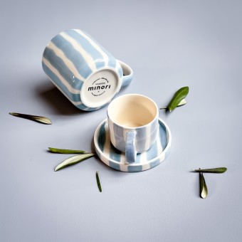 Magazin Minori - Becher Stripes - morning azzurro