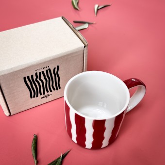 Magazin Minori - Becher Stripes - tramonto red