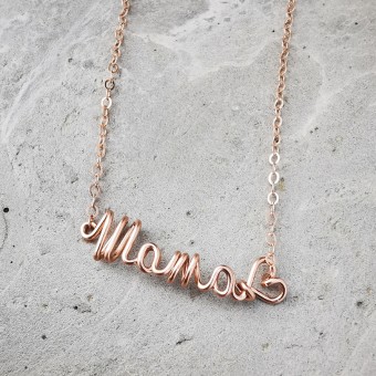 Mama-Kette mit Herz - handgemacht aus Sterling Silber und (Rosé) Gold Filled - zum Muttertag oder einfach als Danke I KIZZU Schmuck Manufaktur