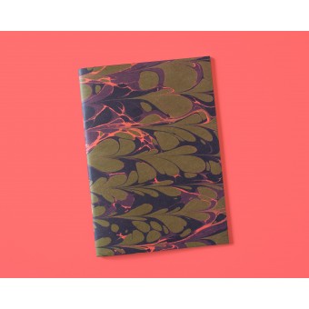 Notizheft A5 Marmor olive lilac // Papaya paper products