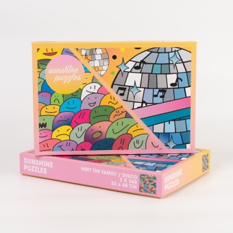 Sunshine Puzzles, MEET THE FAMILY / DISCO, 2x 260 Teile Puzzle in einer Box