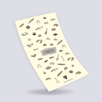 Mini Stickerbogen FRANKREICH (52 Sticker) von issgut