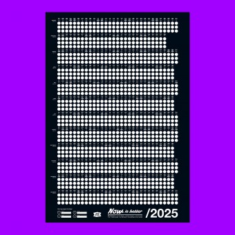 Bob And Uncle Design – Wandkalender – Now Is Better 2025 – Schwarz – 680 x 1000 mm
