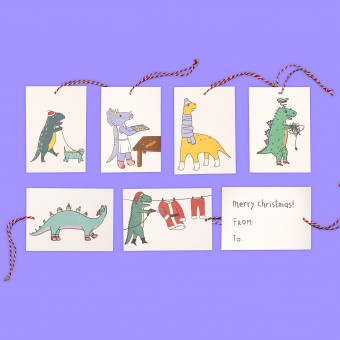 The Naughty District - »Dino Geschenkanhänger für Weihnachtsgeschenke«