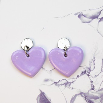 nathys_illustration - clay Ohrringe "lilac heard" 1,5cm