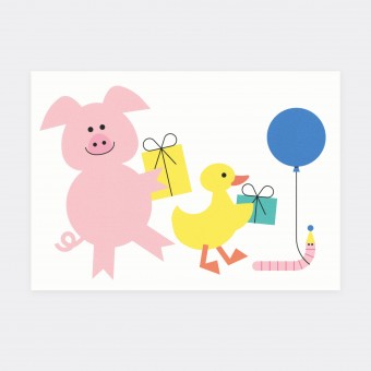 Postkarte Geburtstag Drei Tiere – Julia Matzke