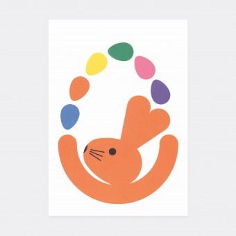 Postkarte Ostern Hase Osterhase Jongleur – Julia Matzke