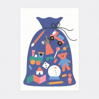 Postkarte Weihnachten Geschenkesack – Julia Matzke
