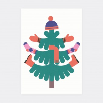 Postkarte Weihnachten Baum Kleidung – Julia Matzke
