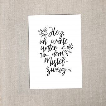 Love is the new black - Postkarte "Mistelzweig" 
