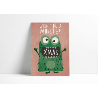Designfräulein // Weihnachtskarte // Wish you a Monster Xmas
