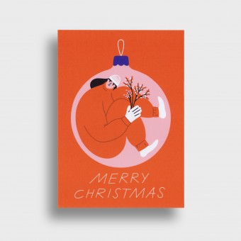 Merry Christmas Christbaumkugel – 5er Set Postkarte – stefanizen