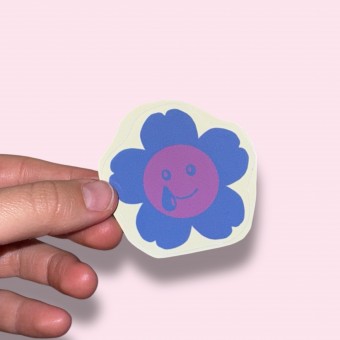 FLOWER EMOJI LILAC/BLUE Vinyl Sticker - The Propcorner