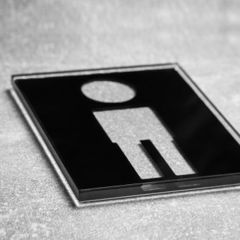 Keilbach Piktogramm Symbol "Mann" aus Floatglas, selbstklebend, 7 x 9 cm