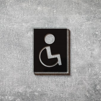 Keilbach Piktogramm Symbol "Handicap" aus Floatglas, selbstklebend, 7 x 9 cm