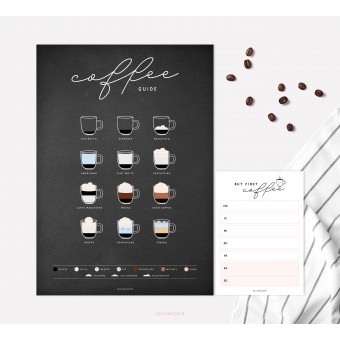 designfeder | Poster & Notizblock Coffee black