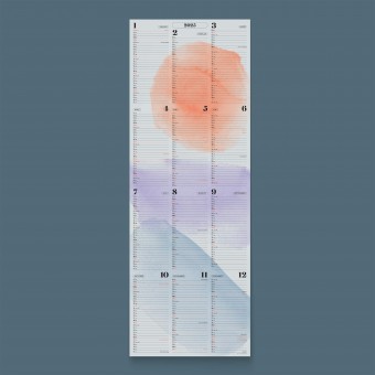 Wandkalender »Watercolor« 2025 — grey / fidu—fine paper goods