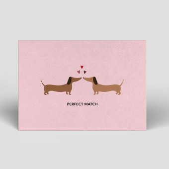 Postkarte - Dackel Perfect Match - Nr. 305 - Naturbedacht