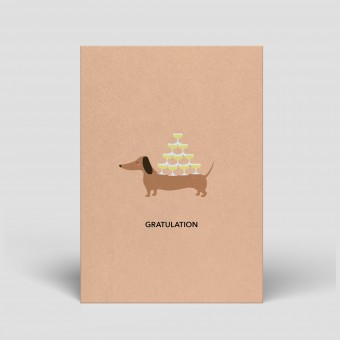 Postkarte - Dackel Gratulation - Nr. 306 - Naturbedacht