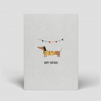 Postkarte - Geburtstag - Dackel - Nr. 21 - Naturbedacht