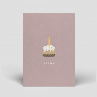 Postkarte - Geburtstag - Kuchen mit Kerze - Nr. 29 - Naturbedacht