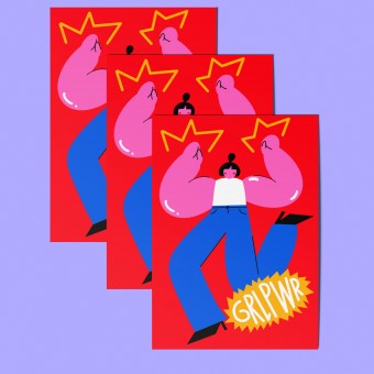Girls in Motion 3er Set GRL PWR Postkarte A6