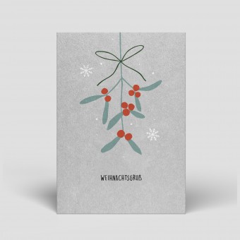 Postkarte - Weihnachten - Hängender Mistelzweig - Nr. 61