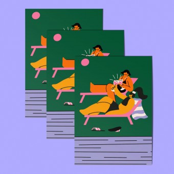 Girls in Motion 3er Set summer with you Postkarte A6