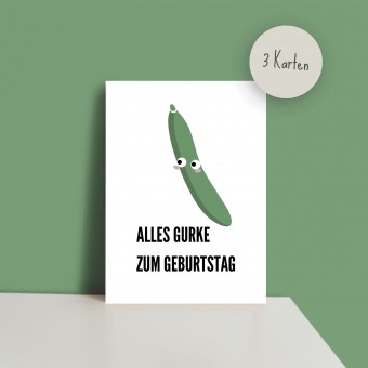 Glückwunschkarte zum Geburtstag, 3er-Set, A6 Postkarte aus Naturkarton von issgut