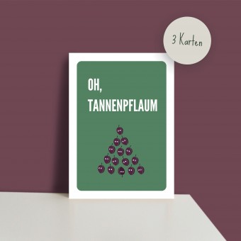 Grußkarte 3er-Set "Oh Tannenpflaum", A6 Postkarte, Naturpapier von issgut