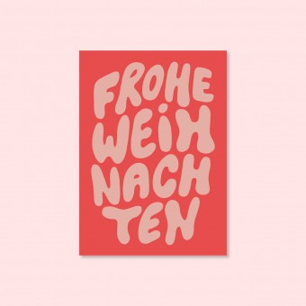Frohe Weihnachten Typo / Postkarte A6 / Svea Hansohn Illustration