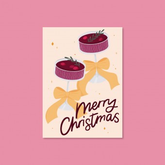 Christmas Cocktails / Postkarte A6 / Svea Hansohn Illustration