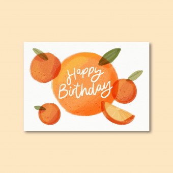 Happy Birthday Orange / Postkarte A6 / Svea Hansohn Illustration