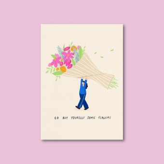 Kauf dir selber Blumen / Postkarte A6 / Svea Hansohn Illustration