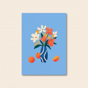 Stillleben Blau / Postkarte A6 / Svea Hansohn Illustration