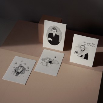 Inspirierende Frauen (Clementine, Mileva, Rosalind, Margarete) – 4er-Set Postkarten (schleunbertxlinus)