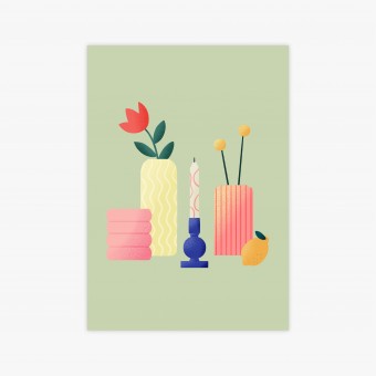 Grünes Stillleben / Print A4, A5 / Svea Hansohn Illustration