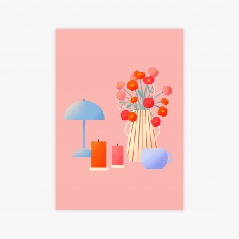Pinkes Stillleben / Print A4, A5 / Svea Hansohn Illustration
