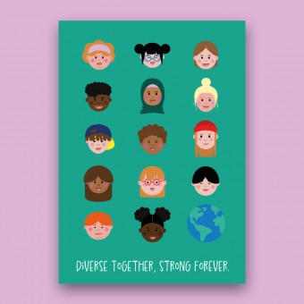 Poster "DIVERSE TOGETHER, STRONG FOREVER!" von 9am concepts