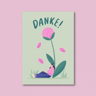 Dankeskarte Blume / Postkarte A6 / Svea Hansohn Illustration