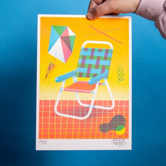 Martin Krusche - Risographie »Campingstuhl«, 21x29,7cm