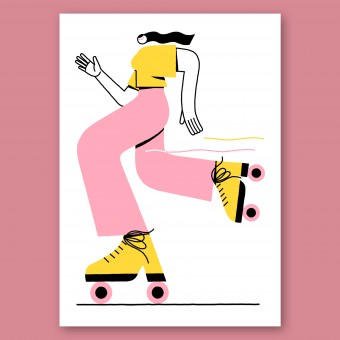 Anne Albert – Rollerskate – Siebdruck – 30 x 42 cm (A3)