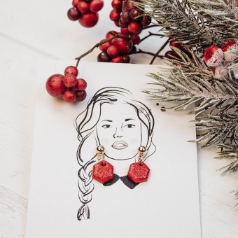 nathys_illustration Ohrringe "Rouge Royale" 1cm Unikat