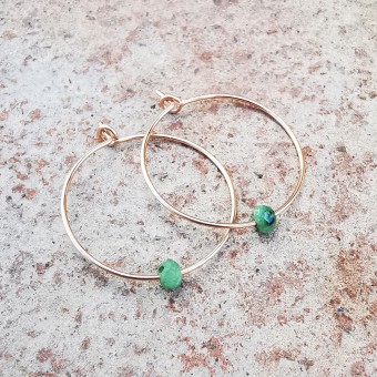 Creolen mit Rubin-Zoisit – lebendig, einzigartig und ideal für jeden Moment! - handgefertigt in Sterling Silber und (Rosé) Gold Filled - KIZZU Schmuck Manufaktur