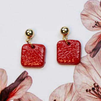 nathys_illustration - Ohrringe "Rubinrot" 1,5cm